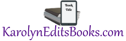 karolyneditsbooks.com logo showing paperbacks and ebooks
